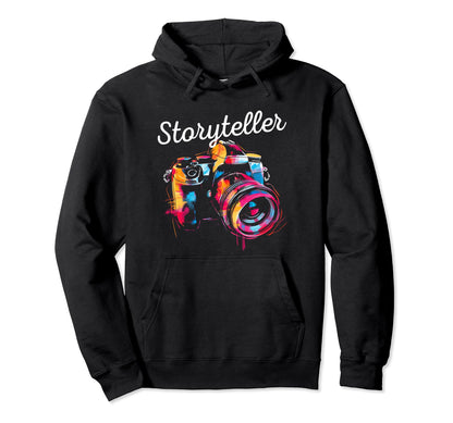 Photographer Storyteller Camera Hoodie - Minimalist Print Unisex - T-Shirt, Sweatshirt, Hoodie