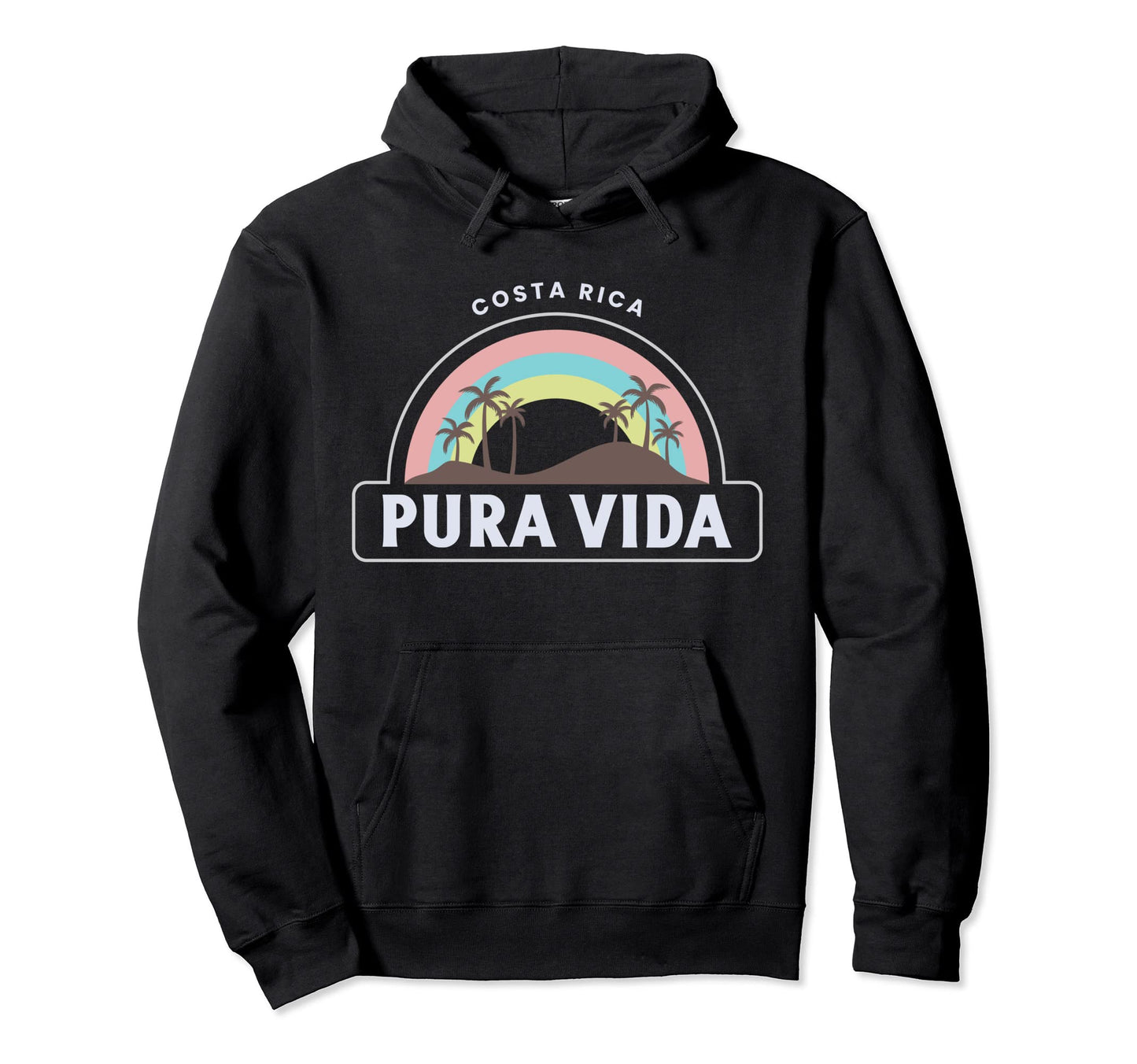 Sunset Rainbow Pura Vida Costa Rica Hoodie - Fun Novelty Design Men Women - T-Shirt, Sweatshirt, Hoodie