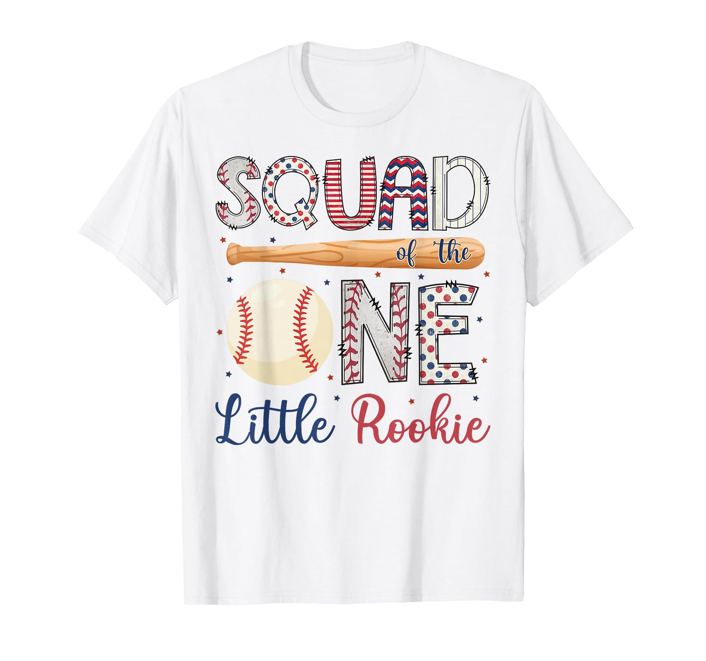Squad One Little Rookie Baseball 1St T-Shirt - Graphic Print Unisex - T-Shirt, Sweatshirt, Hoodie