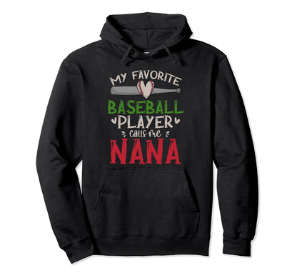 Baseball Grandma Nana Baseball Player Hoodie - Aesthetic Graphic Men Women - T-Shirt, Sweatshirt, Hoodie