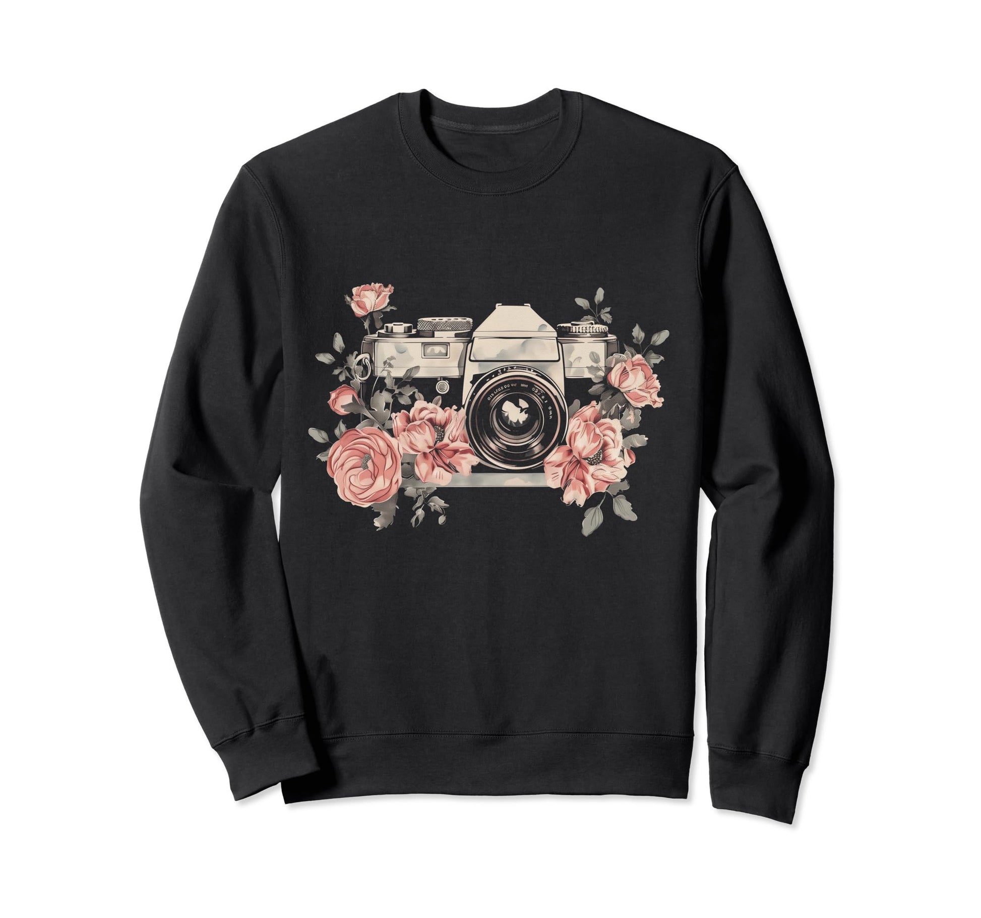 Photographer Camera Flowers Sweatshirt - Aesthetic Graphic Men Women - T-Shirt, Sweatshirt, Hoodie