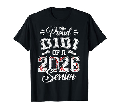Proud Didi 2026 Senior Baseball Graduate T-Shirt - Graphic Print for Adults - T-Shirt, Sweatshirt, Hoodie