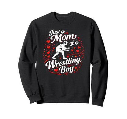 Just Mom Wrestling Match Day Mat Side Sweatshirt - Trendy Graphic Unisex - T-Shirt, Sweatshirt, Hoodie
