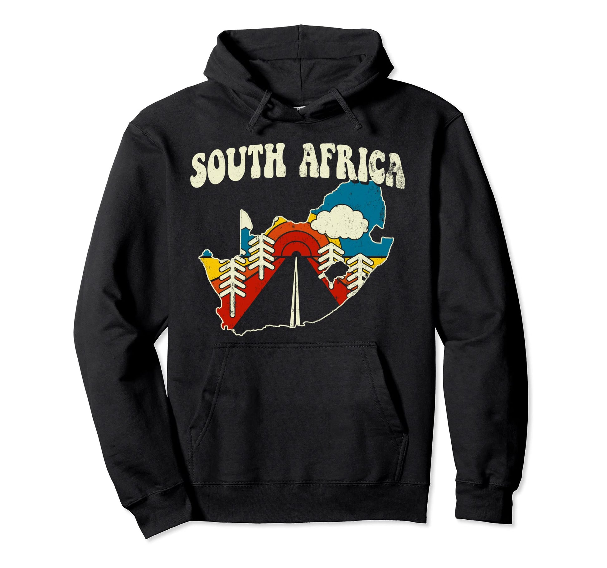 South Africa African Country Rainbow 70S Hoodie - Novelty Apparel Unisex - T-Shirt, Sweatshirt, Hoodie