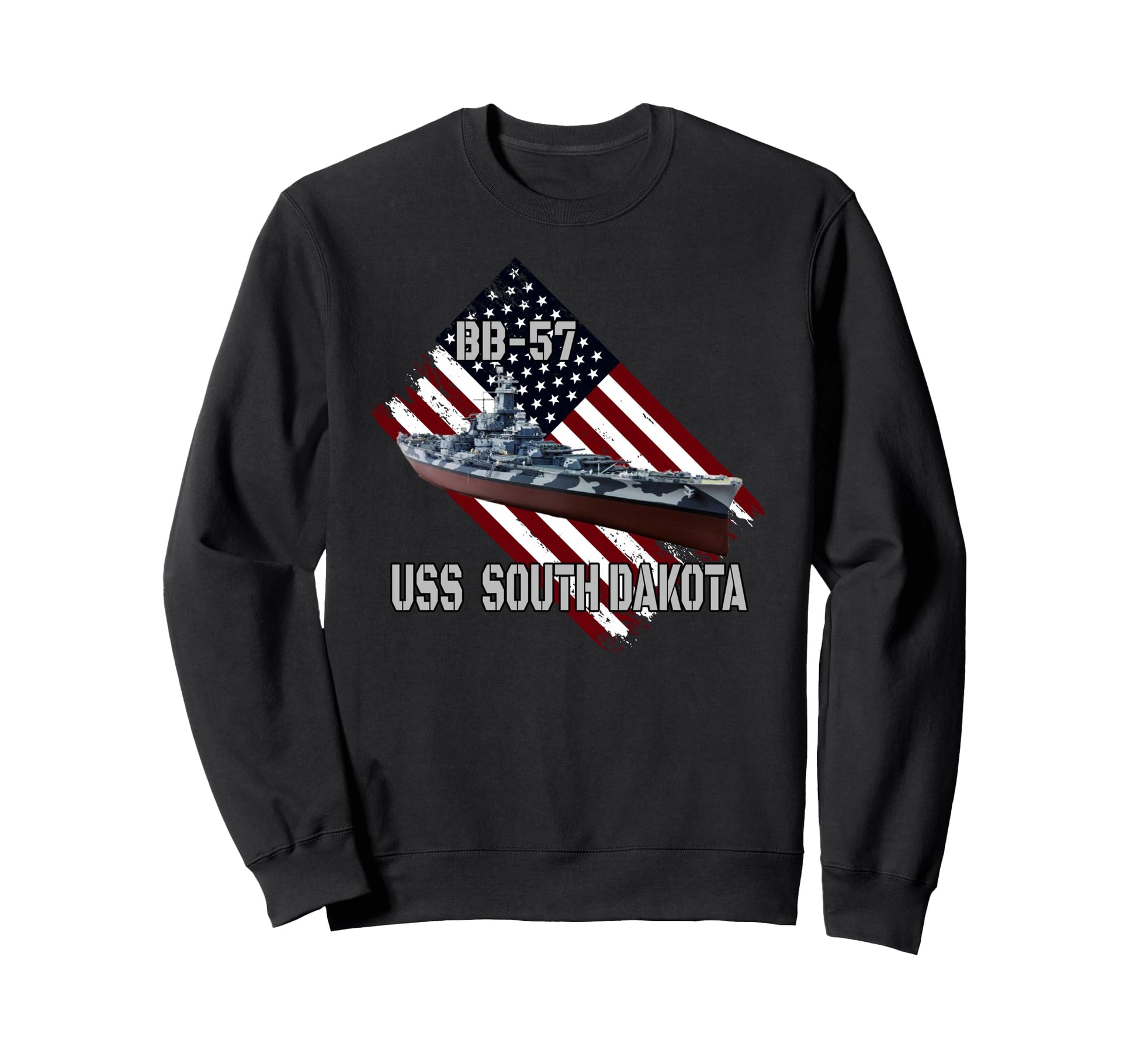 Battleship Uss South Dakota Bb 57 Sweatshirt - Custom Art Print for Adults - T-Shirt, Sweatshirt, Hoodie