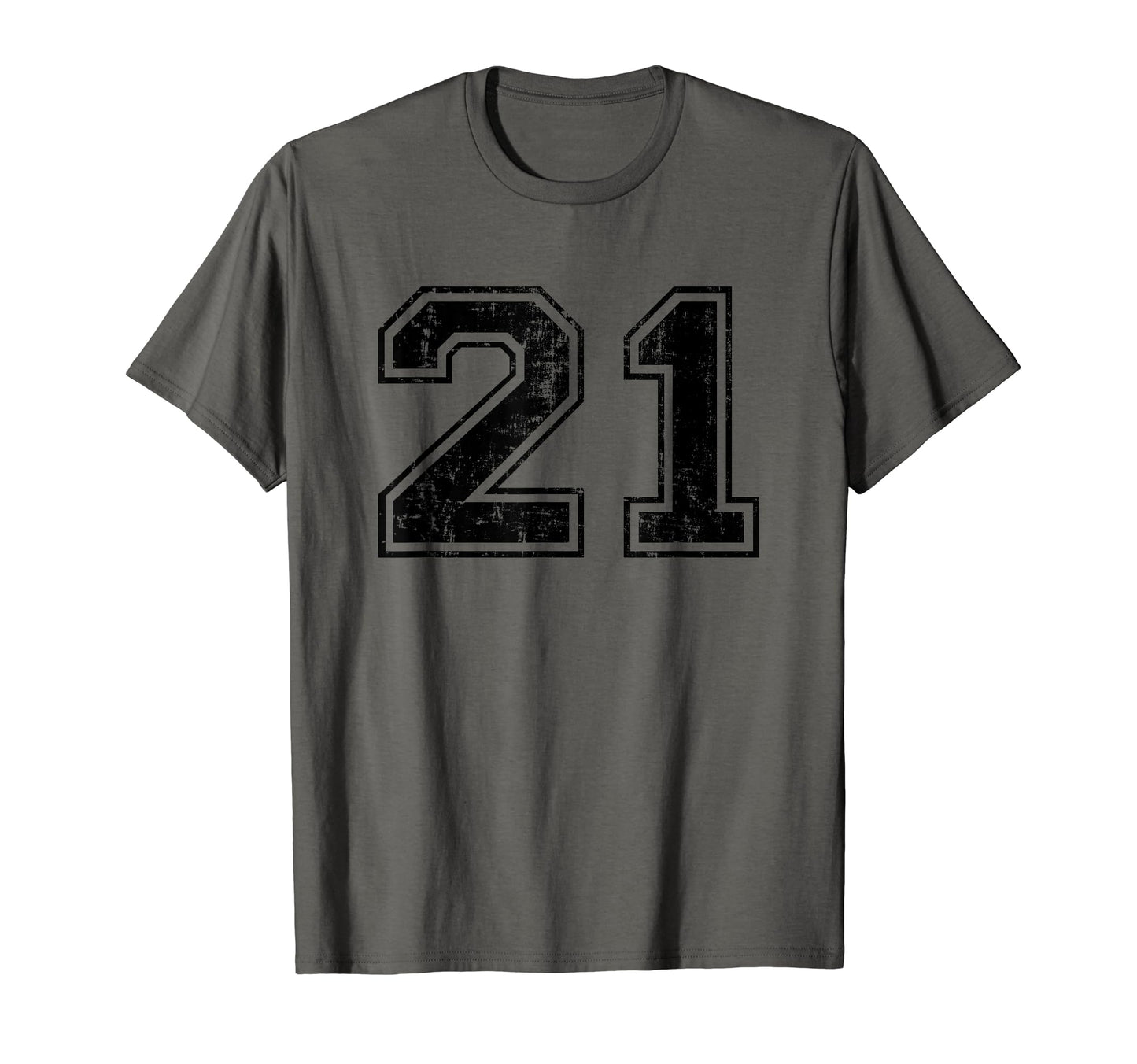 Number 21 Varsity Distressed T-Shirt - Casual Everyday Wear for Adults - T-Shirt, Sweatshirt, Hoodie