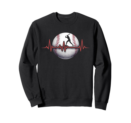 Heartbeat Baseball Sweatshirt - Novelty Apparel for Adults - T-Shirt, Sweatshirt, Hoodie