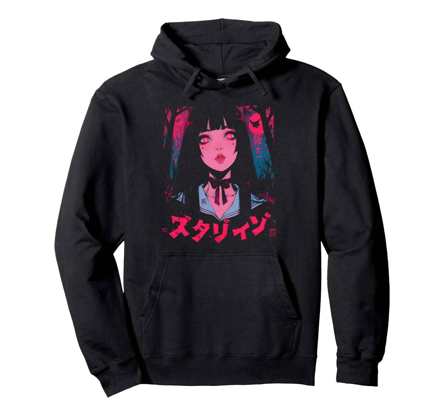 Goth Grunge Demon Anime Waifu Horror Alt Hoodie - Graphic Print Men Women - T-Shirt, Sweatshirt, Hoodie