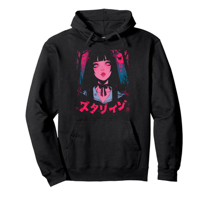 Goth Grunge Demon Anime Waifu Horror Alt Hoodie - Graphic Print Men Women - T-Shirt, Sweatshirt, Hoodie