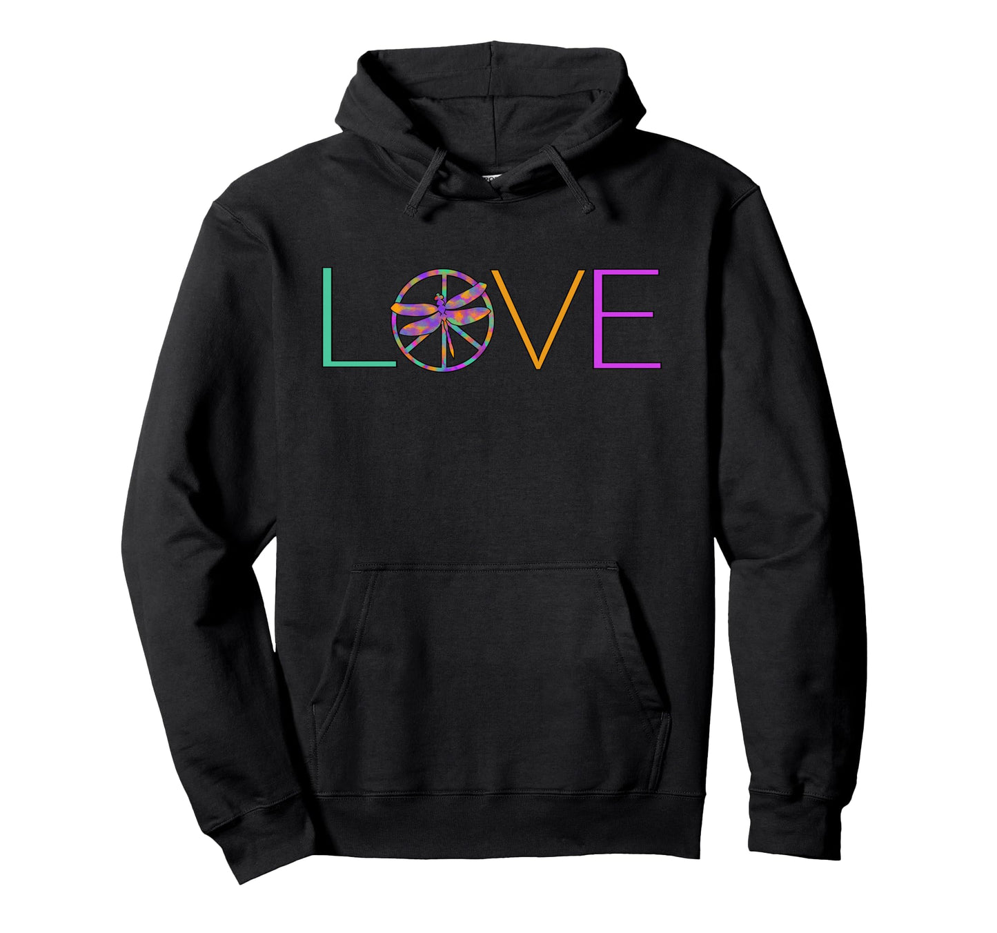 Spiritual Colorful Dragon Fly Peace Hoodie - Aesthetic Graphic Men Women - T-Shirt, Sweatshirt, Hoodie