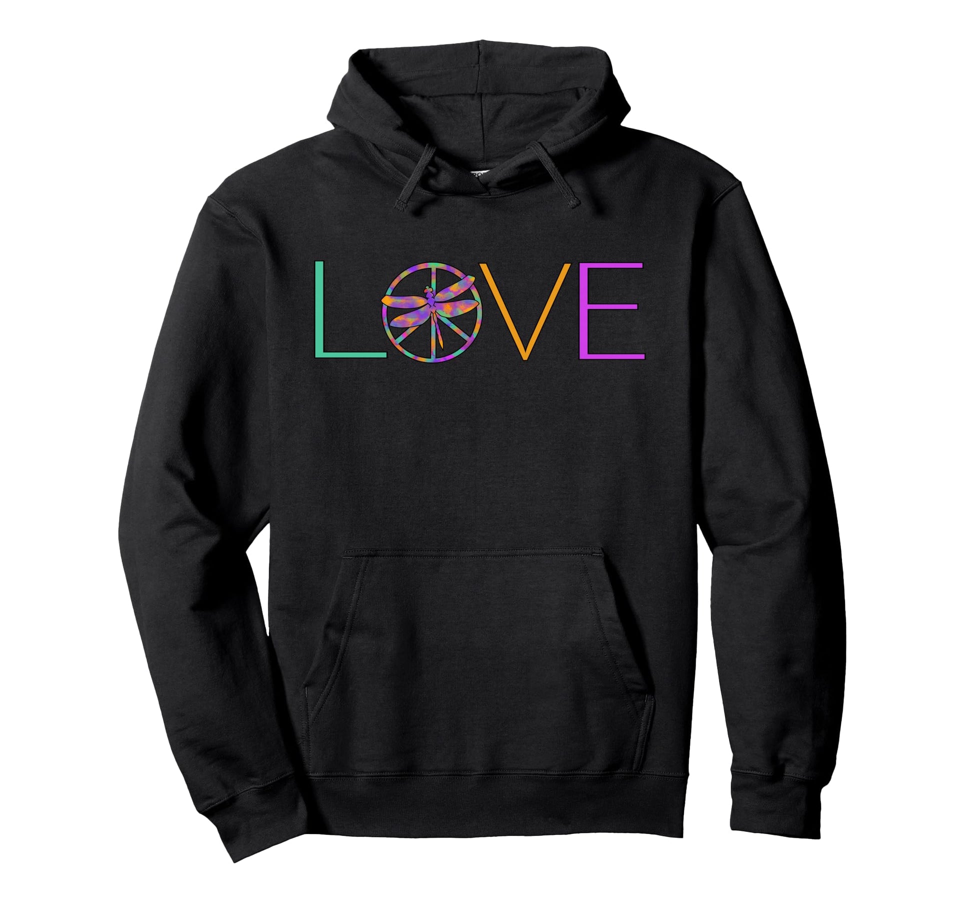 Spiritual Colorful Dragon Fly Peace Hoodie - Aesthetic Graphic Men Women - T-Shirt, Sweatshirt, Hoodie