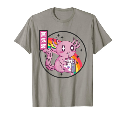 Axolotl Strawberry Milk Kawaii Rainbow Anime T-Shirt - Graphic Print Unisex - T-Shirt, Sweatshirt, Hoodie