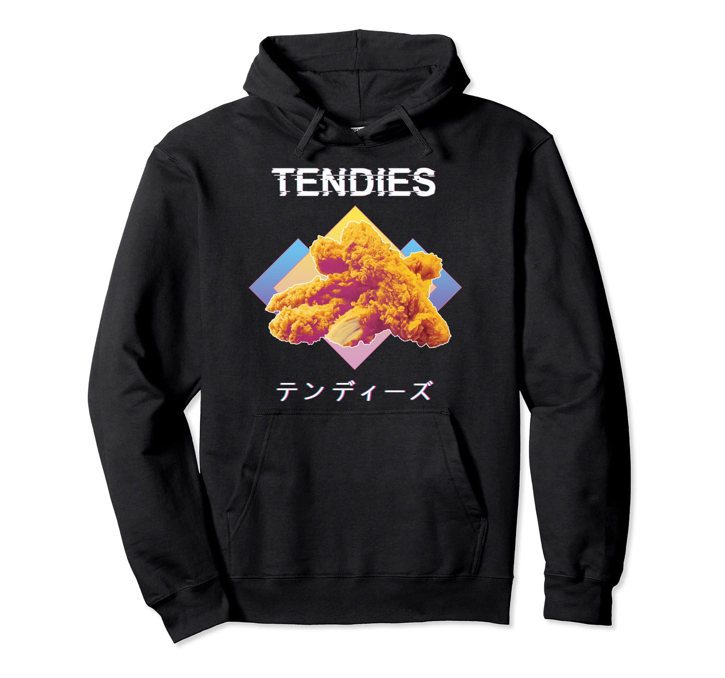 Vaporwave Aesthetic Tendies Chicken Tenders Hoodie - Unique Graphic Unisex - T-Shirt, Sweatshirt, Hoodie