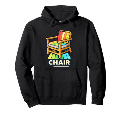 Colorful Chair Illustration Themed Hoodie - Casual Everyday Wear Unisex - T-Shirt, Sweatshirt, Hoodie