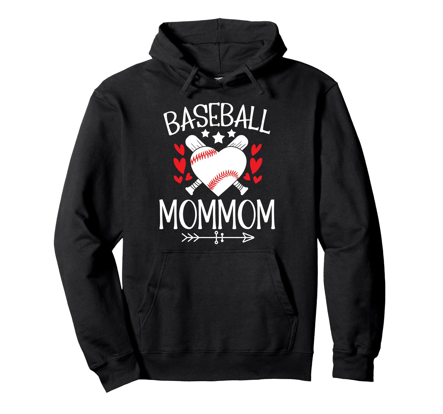 Baseball Mommom Grandma Mommom Baseball Hoodie - Trendy Graphic for Adults - T-Shirt, Sweatshirt, Hoodie