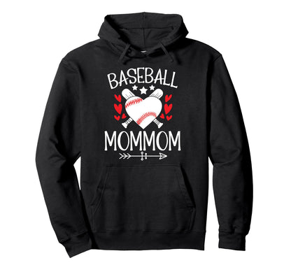 Baseball Mommom Grandma Mommom Baseball Hoodie - Trendy Graphic for Adults - T-Shirt, Sweatshirt, Hoodie