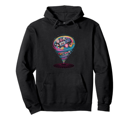 Tape Vortex Surreal 80S Vaporwave Hoodie - Aesthetic Graphic for Adults - T-Shirt, Sweatshirt, Hoodie