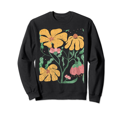 Flowers Boho Floral Nature Garden Sweatshirt - Graphic Print for Adults - T-Shirt, Sweatshirt, Hoodie