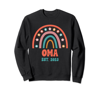 Oma Groovy Grandma Est 2023 Rainbow Sweatshirt - Streetwear Style Unisex - T-Shirt, Sweatshirt, Hoodie
