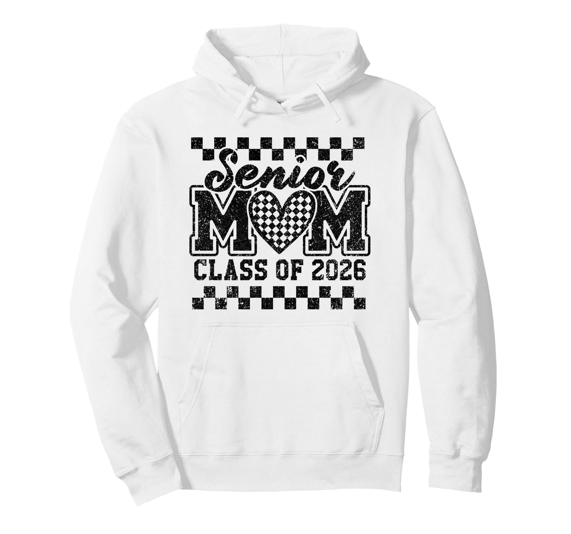 Checkered Heart Game Day Class 2026 Hoodie - Minimalist Print Unisex - T-Shirt, Sweatshirt, Hoodie