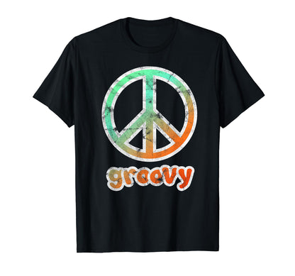 Funny Hippie Peace Groovy Love T-Shirt - Novelty Apparel for Adults - T-Shirt, Sweatshirt, Hoodie