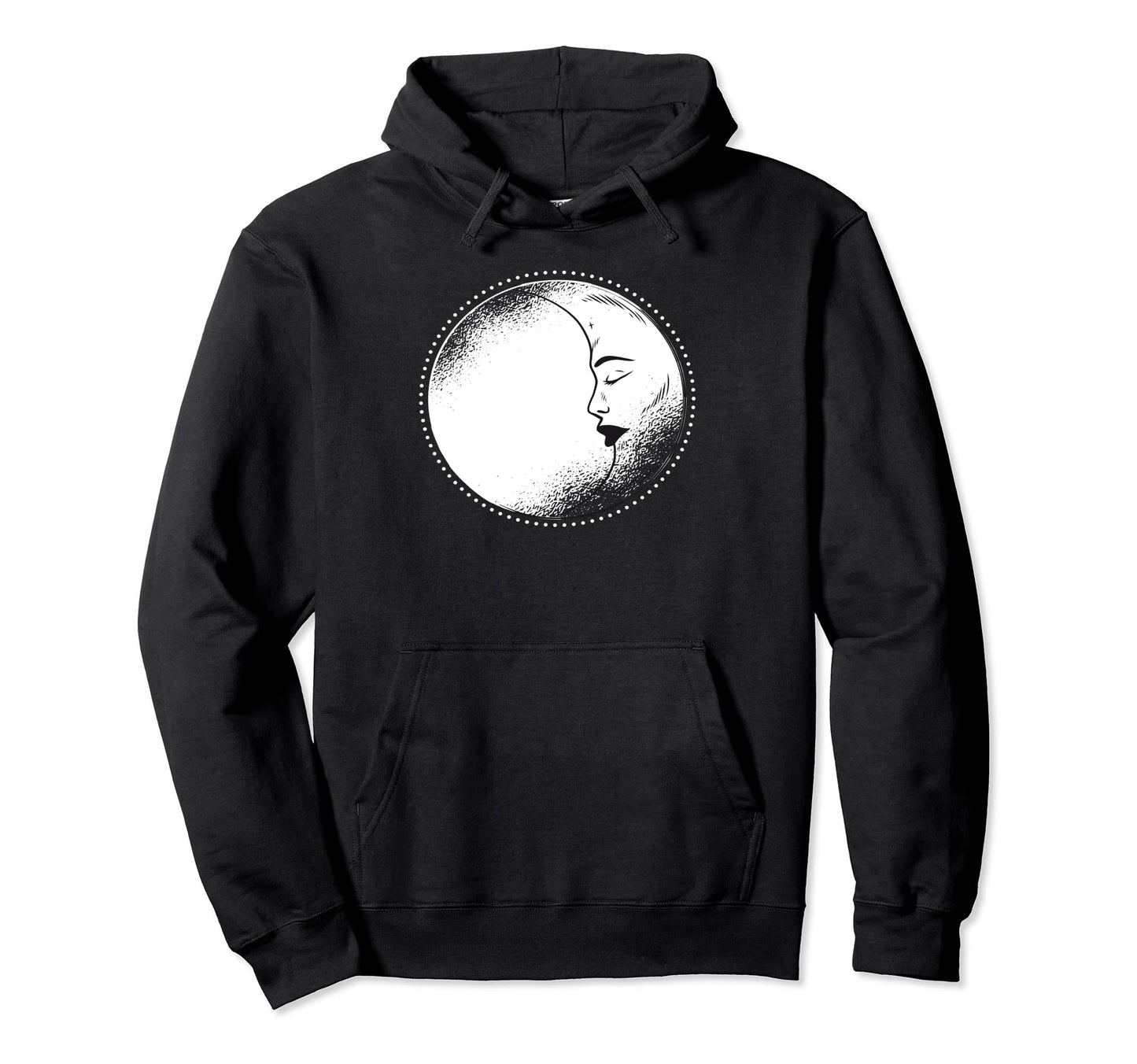 Magical Moon Face Rose Pastel Goth Moon Face Hoodie - Trendy Graphic Unisex - T-Shirt, Sweatshirt, Hoodie