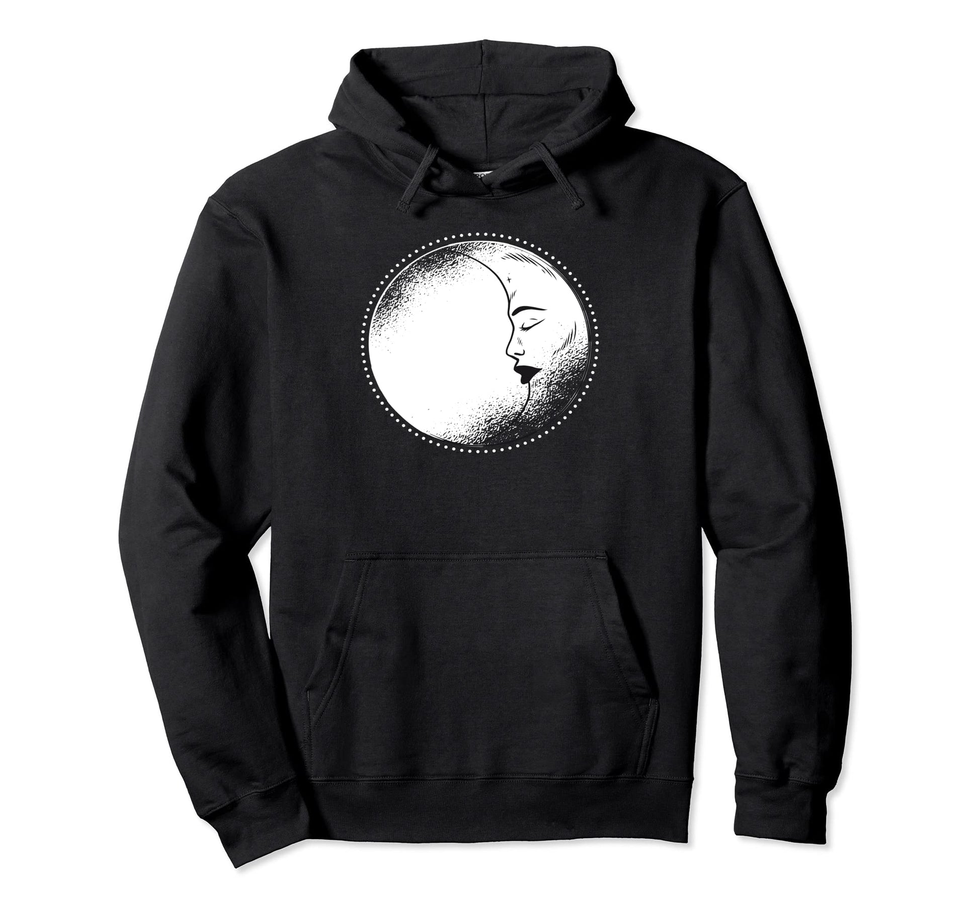 Magical Moon Face Rose Pastel Goth Moon Face Hoodie - Trendy Graphic Unisex - T-Shirt, Sweatshirt, Hoodie