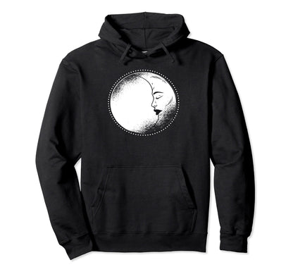 Magical Moon Face Rose Pastel Goth Moon Face Hoodie - Trendy Graphic Unisex - T-Shirt, Sweatshirt, Hoodie