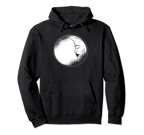 Magical Moon Face Rose Pastel Goth Moon Face Hoodie - Trendy Graphic Unisex - T-Shirt, Sweatshirt, Hoodie
