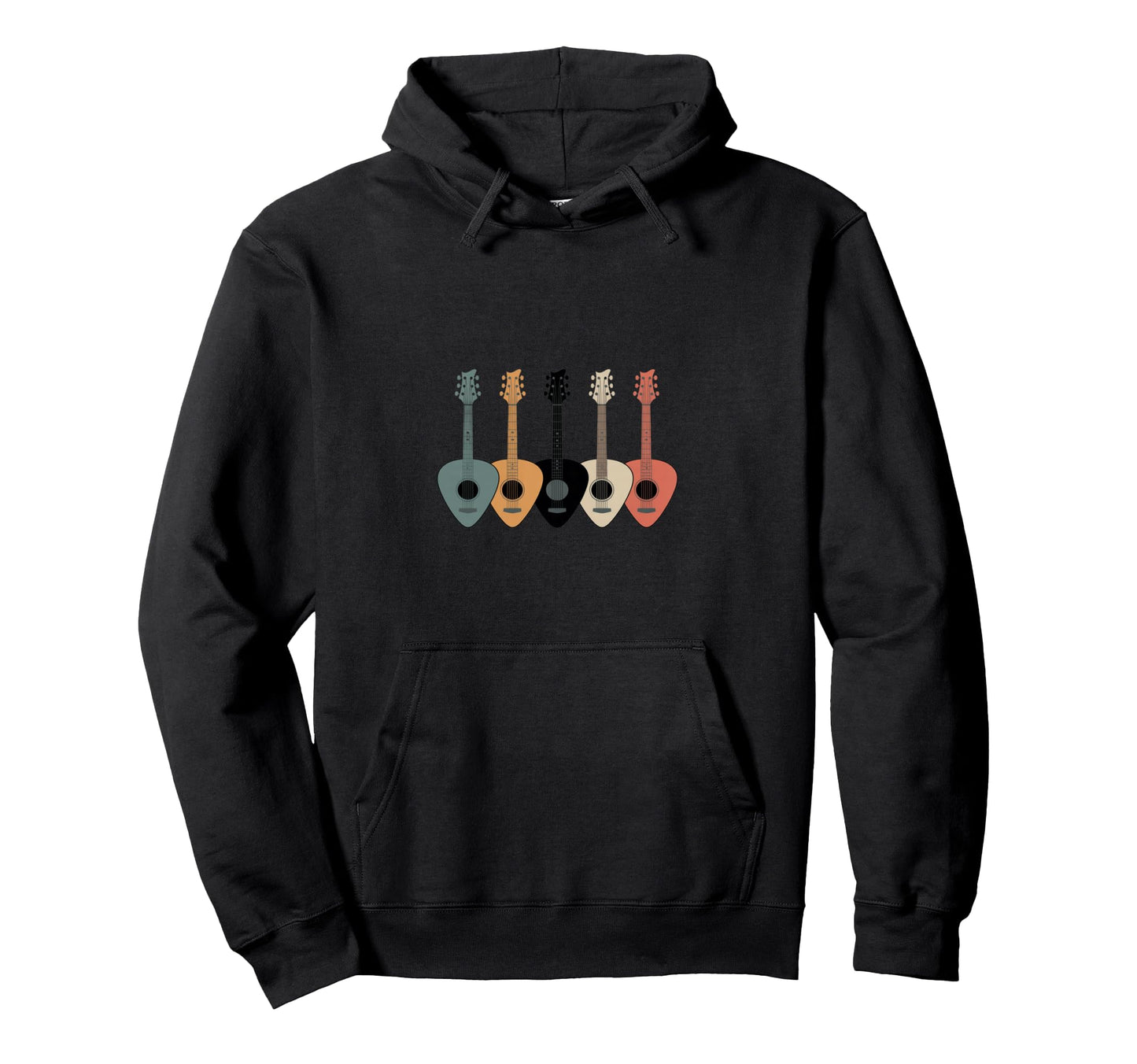 Colorful Acoustic Guitar Picks Music Hoodie - Trendy Graphic Men Women - T-Shirt, Sweatshirt, Hoodie