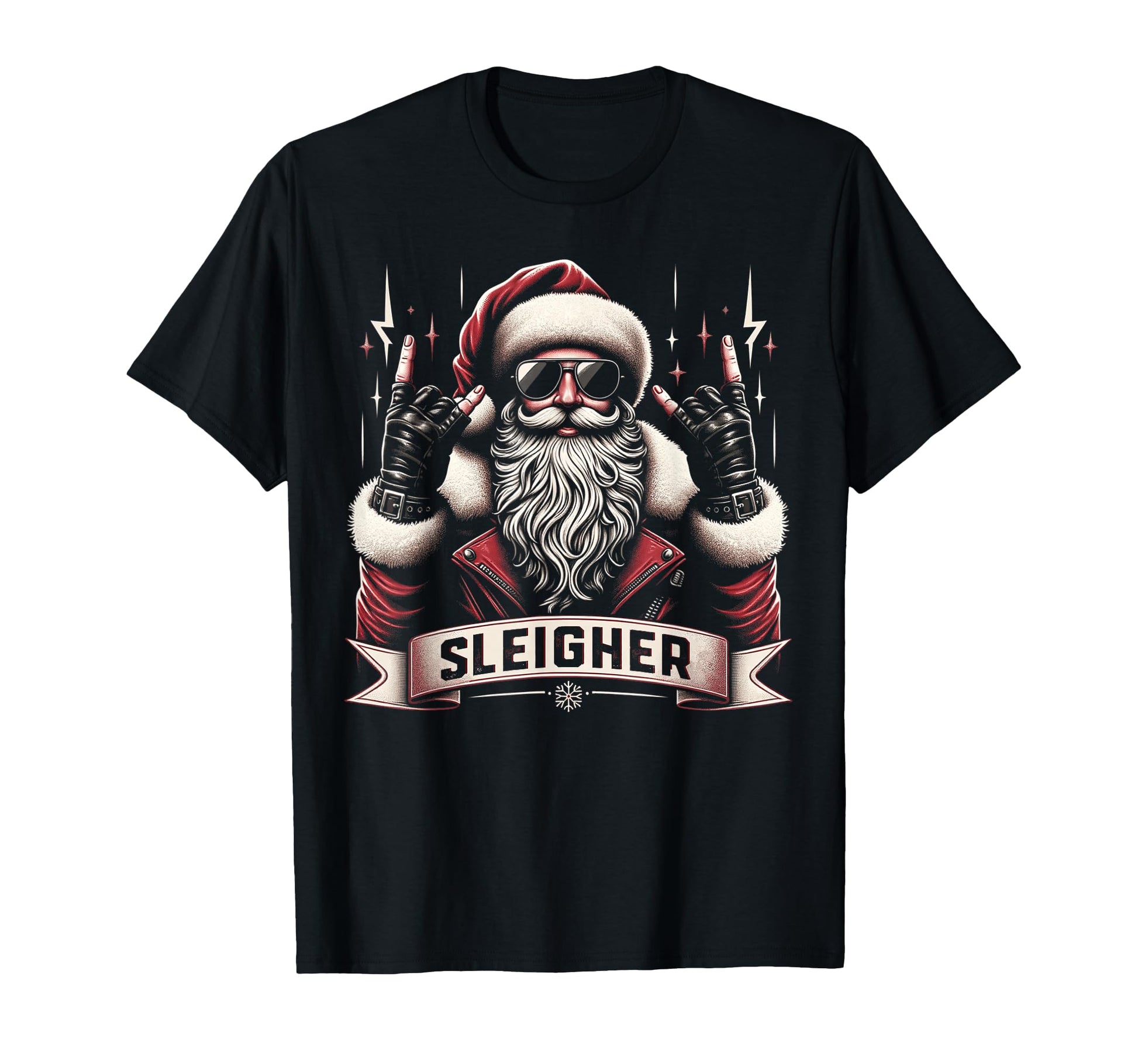 Sleigher Hail Santa Claus Rock Music T-Shirt - Custom Art Print for Adults - T-Shirt, Sweatshirt, Hoodie