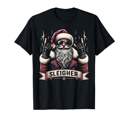 Sleigher Hail Santa Claus Rock Music T-Shirt - Custom Art Print for Adults - T-Shirt, Sweatshirt, Hoodie