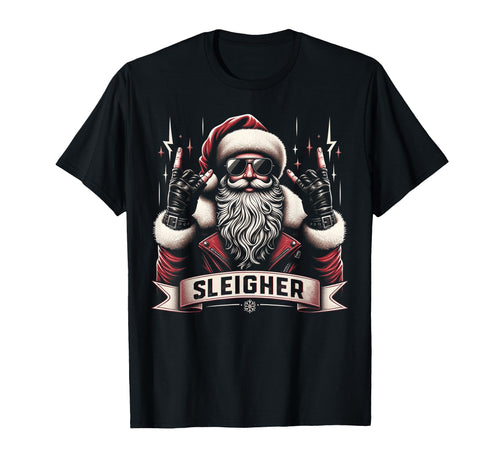 Sleigher Hail Santa Claus Rock Music T-Shirt - Custom Art Print for Adults - T-Shirt, Sweatshirt, Hoodie