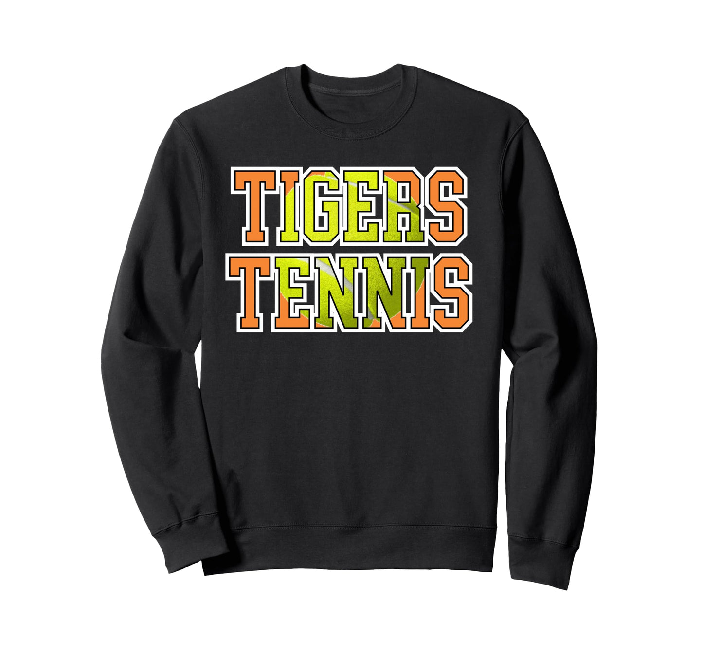 Orange Tigers Tennis Mom School Sweatshirt - Minimalist Print for Adults - T-Shirt, Sweatshirt, Hoodie