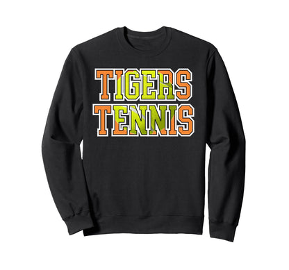Orange Tigers Tennis Mom School Sweatshirt - Minimalist Print for Adults - T-Shirt, Sweatshirt, Hoodie