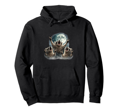 Raccoon 3 Racoons Howling Moon Rock Hoodie - Casual Everyday Wear Unisex - T-Shirt, Sweatshirt, Hoodie