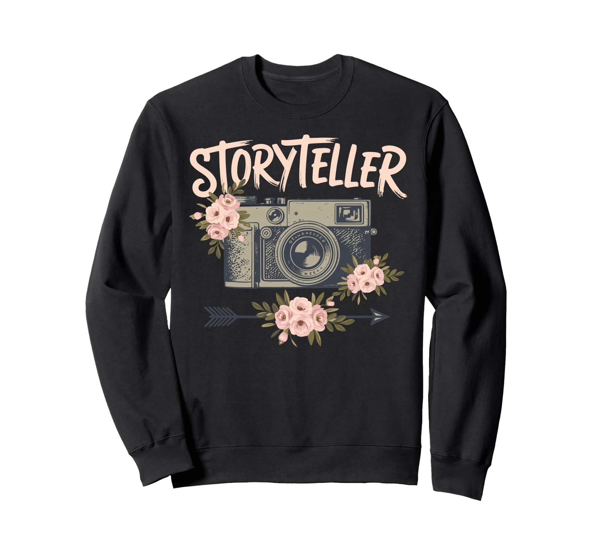 Photo Camera Flowers Storyteller Sweatshirt - Trendy Graphic Unisex - T-Shirt, Sweatshirt, Hoodie