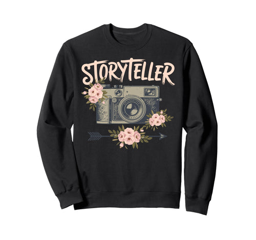 Photo Camera Flowers Storyteller Sweatshirt - Trendy Graphic Unisex - T-Shirt, Sweatshirt, Hoodie