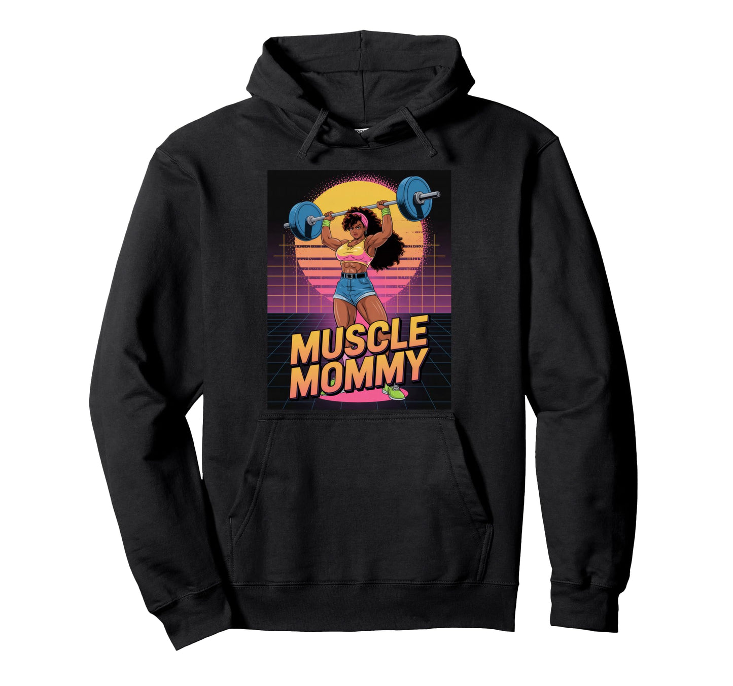 Anime Muscle Mommy Weightlifting Fitness Hoodie - Novelty Apparel Unisex - T-Shirt, Sweatshirt, Hoodie