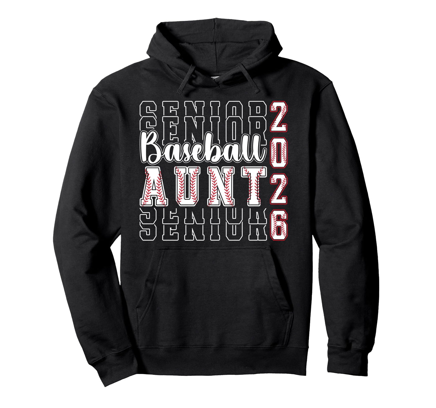 Baseball Senior Aunt Senior Baseball Hoodie - Unique Graphic Men Women - T-Shirt, Sweatshirt, Hoodie