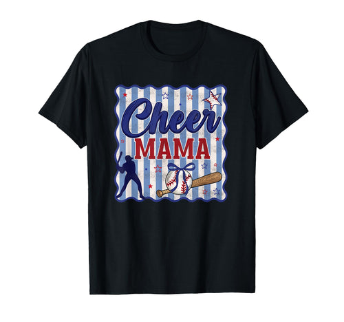 Preppy Stripe Blue Baseball Sport Cheer T-Shirt - Unique Graphic Men Women - T-Shirt, Sweatshirt, Hoodie