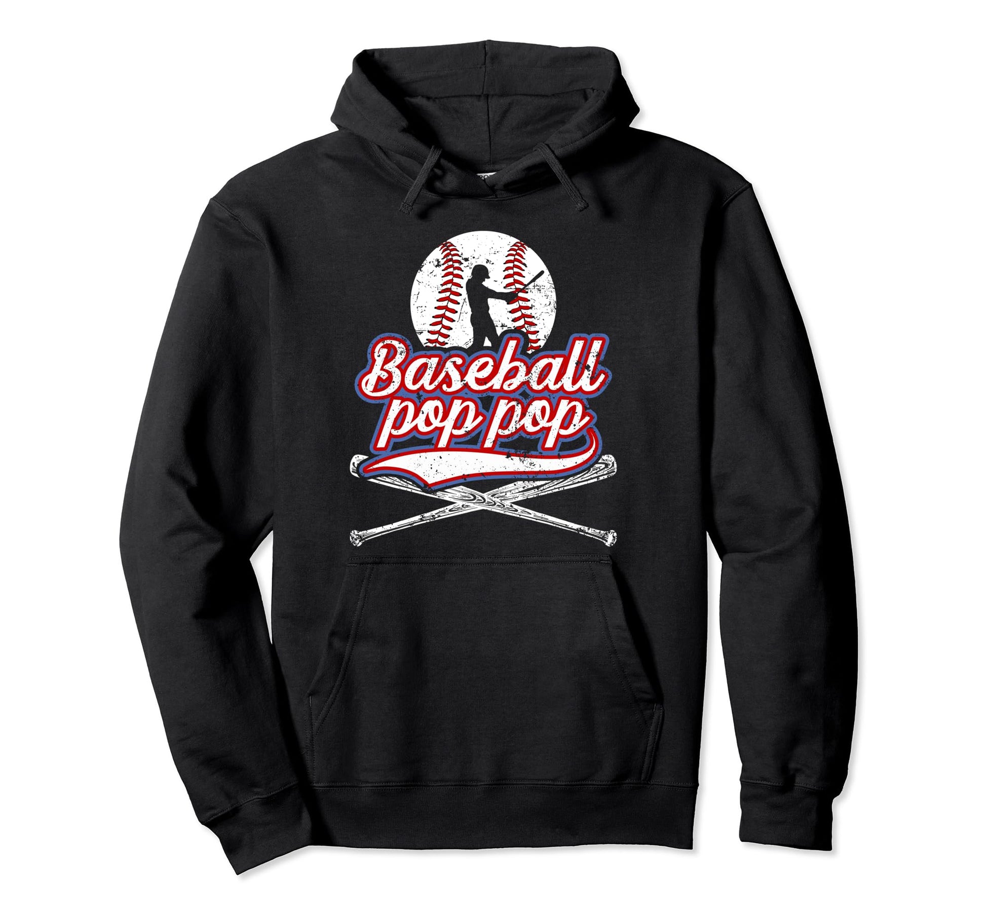 Baseball Pop Pop Grandpa Pop Pop Baseball Hoodie - Graphic Print Unisex - T-Shirt, Sweatshirt, Hoodie