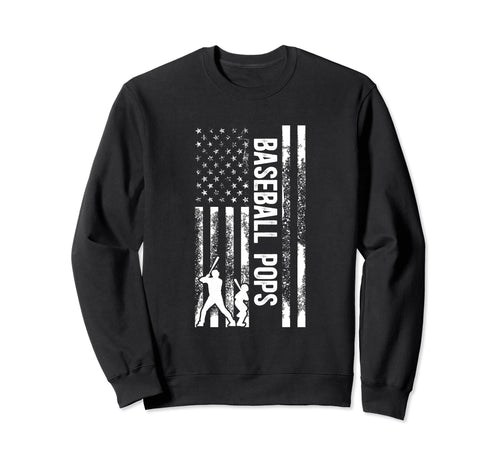 Baseball Pops Grandpa Us Flag Pops Sweatshirt - Trendy Graphic Men Women - T-Shirt, Sweatshirt, Hoodie