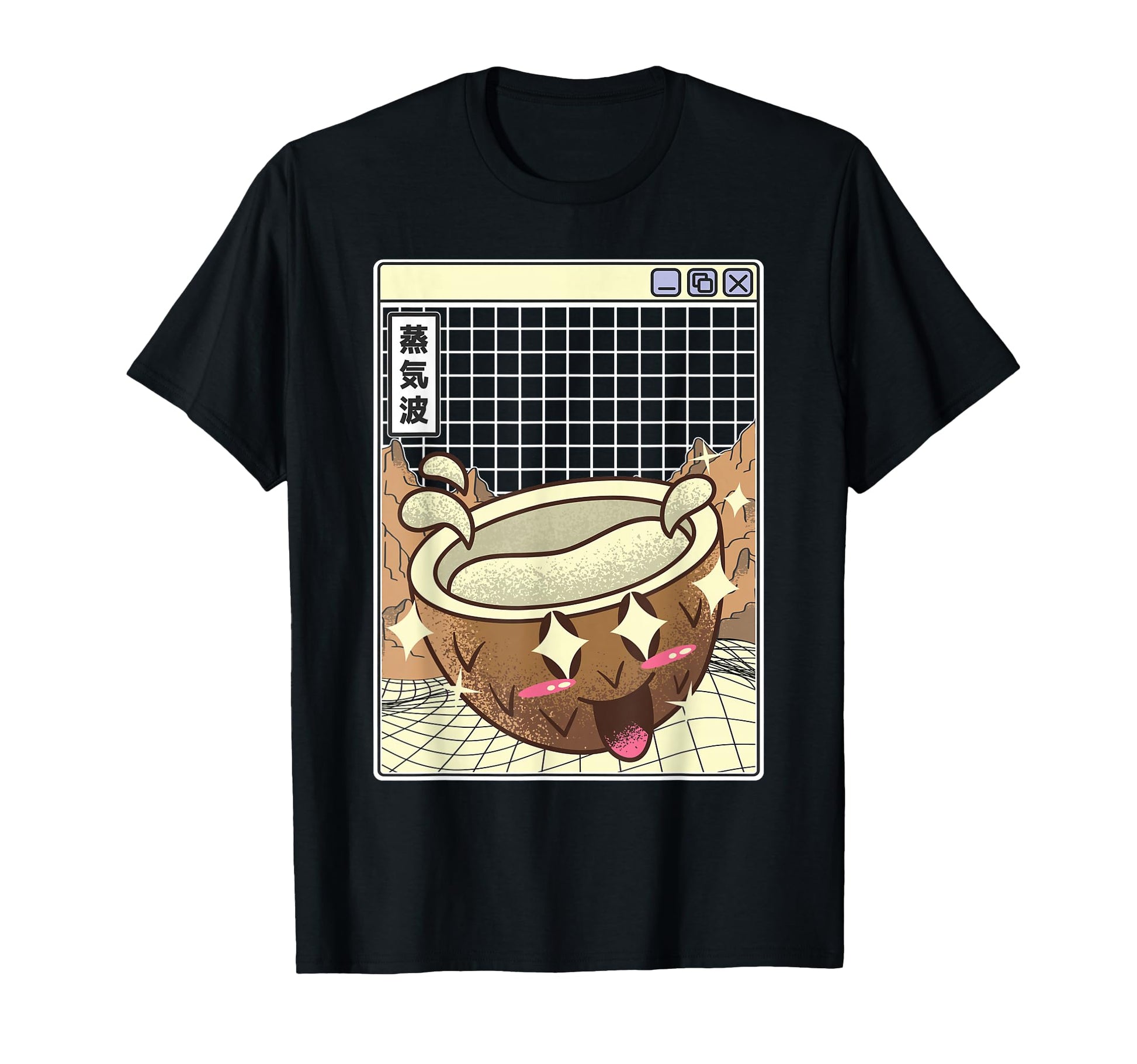 Coconut Kawaii Grid Vaporwave Aesthetic T-Shirt - Graphic Print Unisex - T-Shirt, Sweatshirt, Hoodie