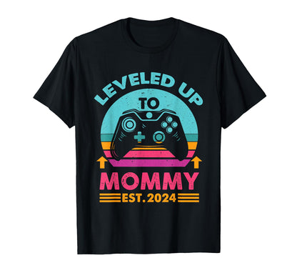 Funny I Leveled Up To Mommy 2024 Soon T-Shirt - Fun Novelty Design Unisex - T-Shirt, Sweatshirt, Hoodie