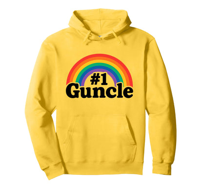 1 Guncle Rainbow Proud Gay Uncles Hoodie - Novelty Apparel for Adults - T-Shirt, Sweatshirt, Hoodie