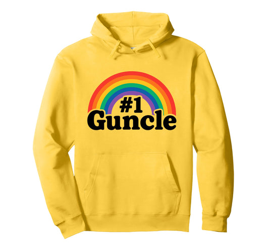 1 Guncle Rainbow Proud Gay Uncles Hoodie - Novelty Apparel for Adults - T-Shirt, Sweatshirt, Hoodie