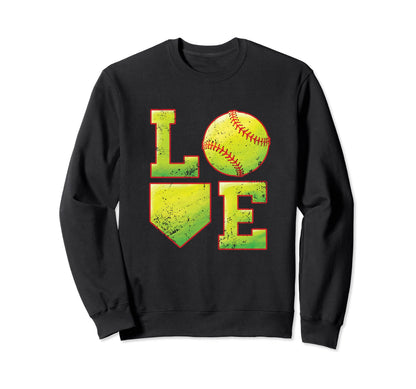 Love Softball Softball Player Sweatshirt - Fun Novelty Design Men Women - T-Shirt, Sweatshirt, Hoodie
