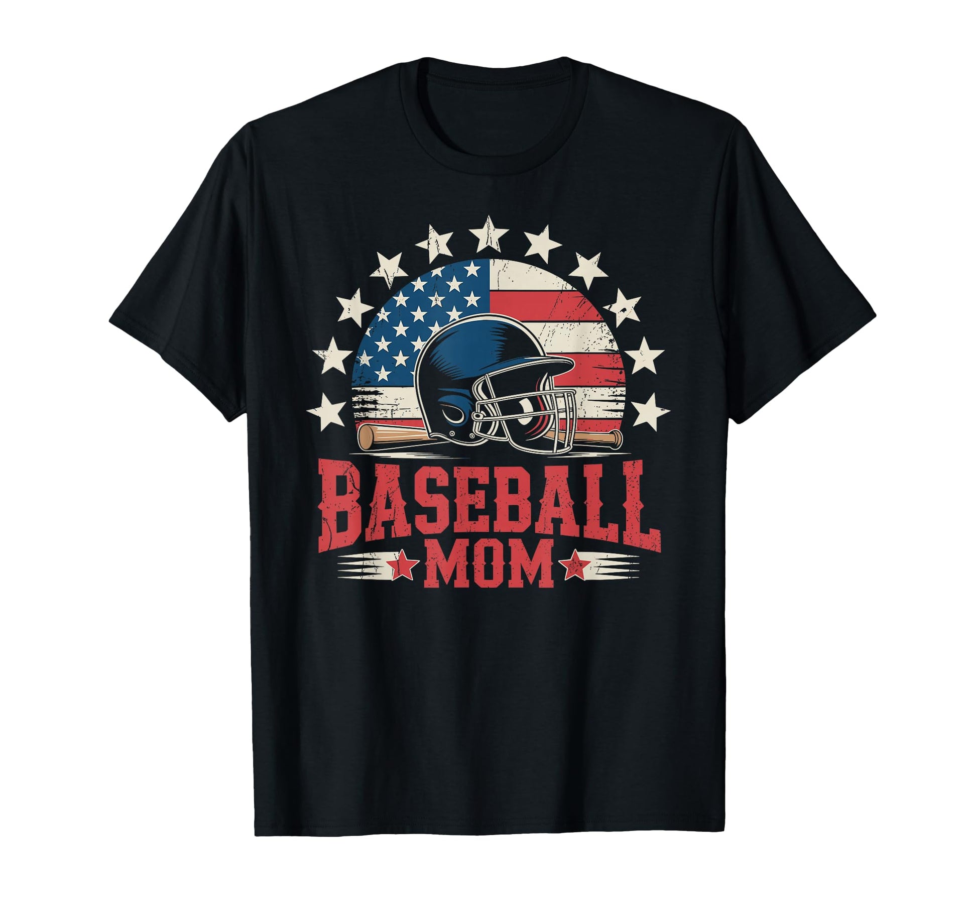 Funny Baseball Mom Usa Flag T-Shirt - Minimalist Print for Adults - T-Shirt, Sweatshirt, Hoodie