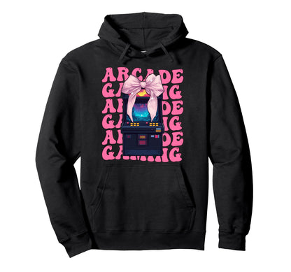 Coquette Bow Arcade Gaming Video Game Mom Hoodie - Graphic Print Men Women - T-Shirt, Sweatshirt, Hoodie